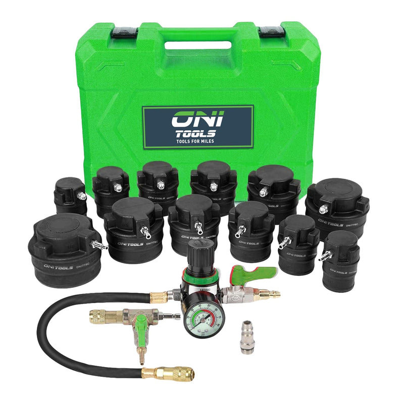 14-Piece Boost Leak Tester Kit W/ 0–6 Bar Gauge For Turbo & Intercooler Hoses 46–100mm (WL14 Style)