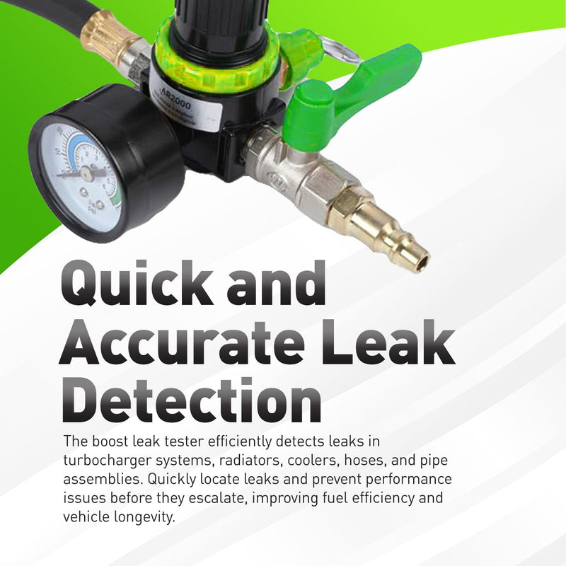 14-Piece Boost Leak Tester Kit W/ 0–6 Bar Gauge For Turbo & Intercooler Hoses 46–100mm (WL14 Style)