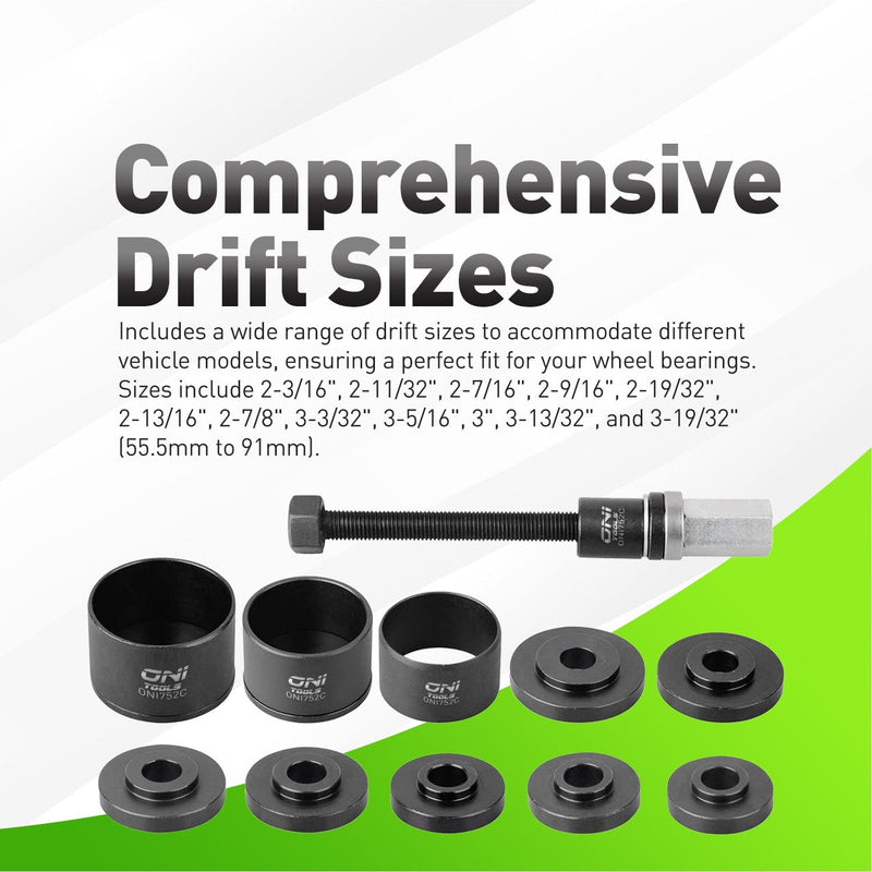 Front Wheel Drive Wheel Bearing Removal & Installation Master Set, 19pc For FWD Hub Bearings On Cars Light Trucks & Vans