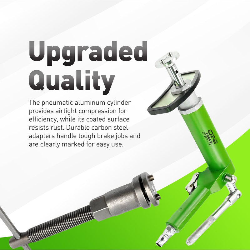 Air-Powered Brake Caliper Wind Back Tool Kit For Disc Brake Caliper Piston Rewind – 22 Adapters 4302 Alt