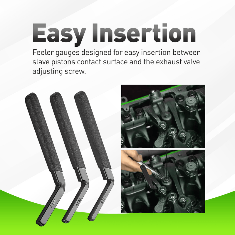 W470589022300, W470589042300, 3163530 Engine Brake Feeler Gauge Set and Jake Brake Lash Adjustment 3-Piece for Detroit DD13 DD15 DD16 Cummins ISX Alt