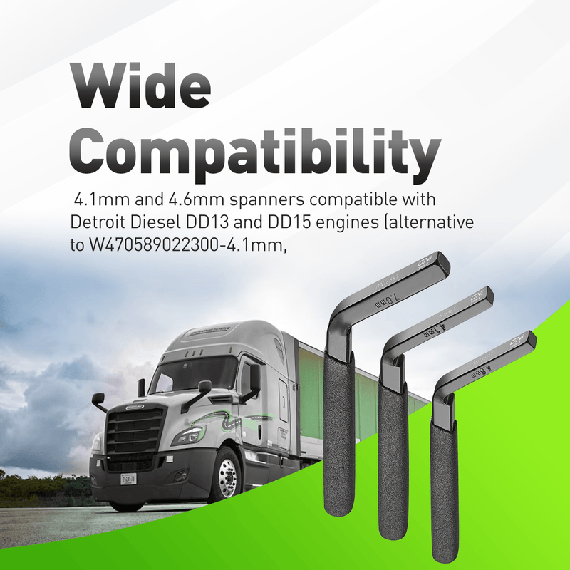 W470589022300, W470589042300, 3163530 Engine Brake Feeler Gauge Set and Jake Brake Lash Adjustment 3-Piece for Detroit DD13 DD15 DD16 Cummins ISX Alt