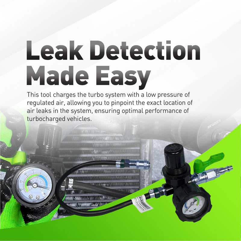 Universal Turbo Boost Leak Tester Kit, 9-Piece (35–90 mm) For Turbocharged Cars & Light Trucks Alt