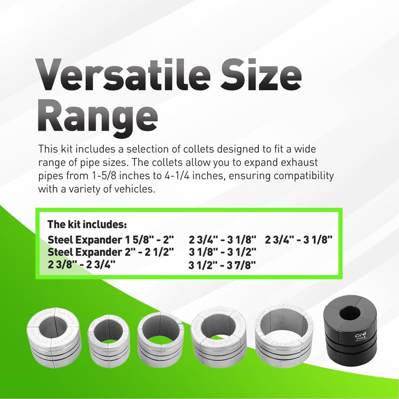 Pipe Stretcher Kit For Exhaust Tubing 1-5/8"–4-1/4" 17350, 17510, 17520, 17530, 17540, 17550 Alt