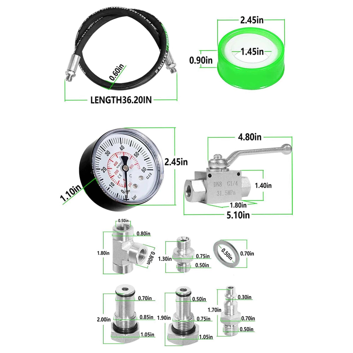 thumbnail image 2 of 6.0L & 7.3L Powerstroke High Pressure Oil Pump HPOP IPR Air Test Fitting Tools E 2 of 13