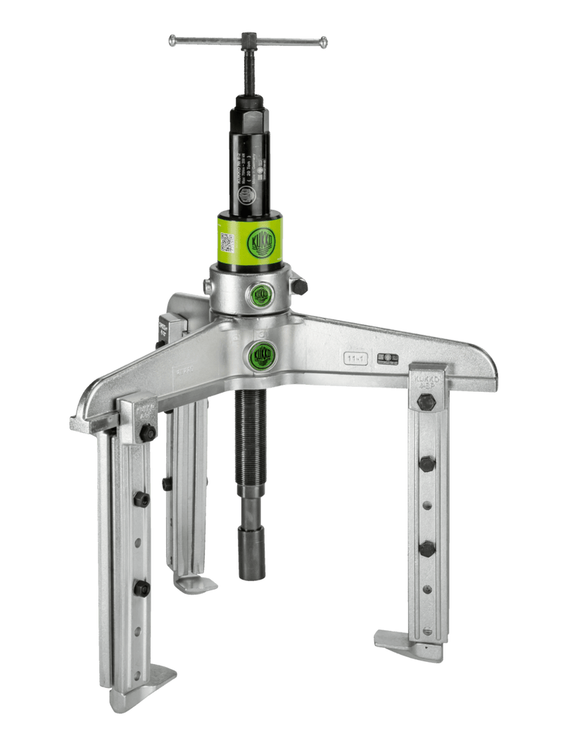Kukko 11-1-BV Universal 3-jaw External And Internal Puller with Adjustable Reach and Long Hydraulic Spindle - 7 1/2 - 20 1/2 inch (190 - 520 mm)