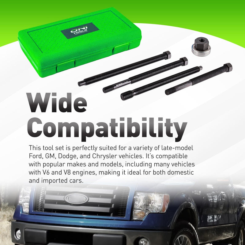 2249 Alt to Long Reach Harmonic Balancer Installer Kit For Ford GM Dodge Chrysler V8 V6 Engines