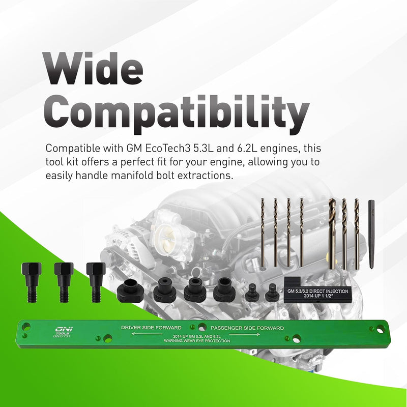 71650 Exhaust Manifold Broken Bolt Drill Template For GM EcoTec 5.3L & 6.2L (Silverado, Sierra, Tahoe, Yukon, Escalade) Alt