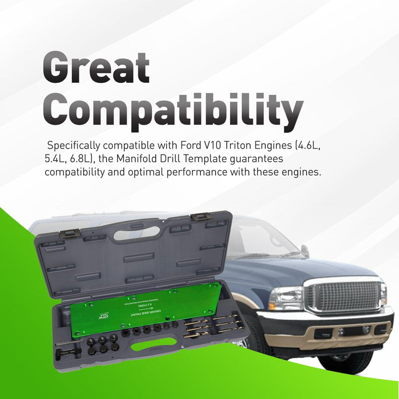 72450 Manifold Bolt Drill Template Kit For Ford 6.2L V8 Super Duty & Raptor Alt