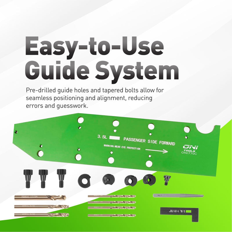 72610 Manifold Drill Template Kit For 3.5L EcoBoost Exhaust Manifold Bolt Removal Alt