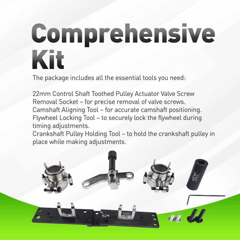 Engine Timing Alignment & Locking Tool Kit For Chevrolet Onix, Onix Plus & Tracker 1.0 12V 3-cyl 1.2 12V Ecotec CR490, CR490-A, CR490-B, CR490-C Alt