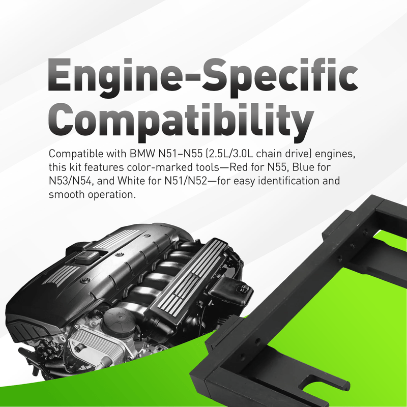 Master Engine Timing & Camshaft Alignment Tool Kit For BMW N51 N52 N52K N53 N54 N55 2.5L 3.0L (BMW inline-6) 110300, 114280, 114290, 118520 Alt