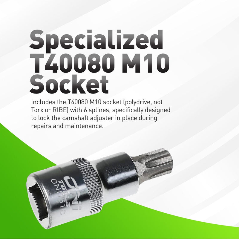 VW Audi Camshaft Timing Lock Tool Kit For 2.0 FSI Engines AWA AXW BHD BMB (A3, Golf, Touran) T10252, T10115, T10020, T40080 Alt