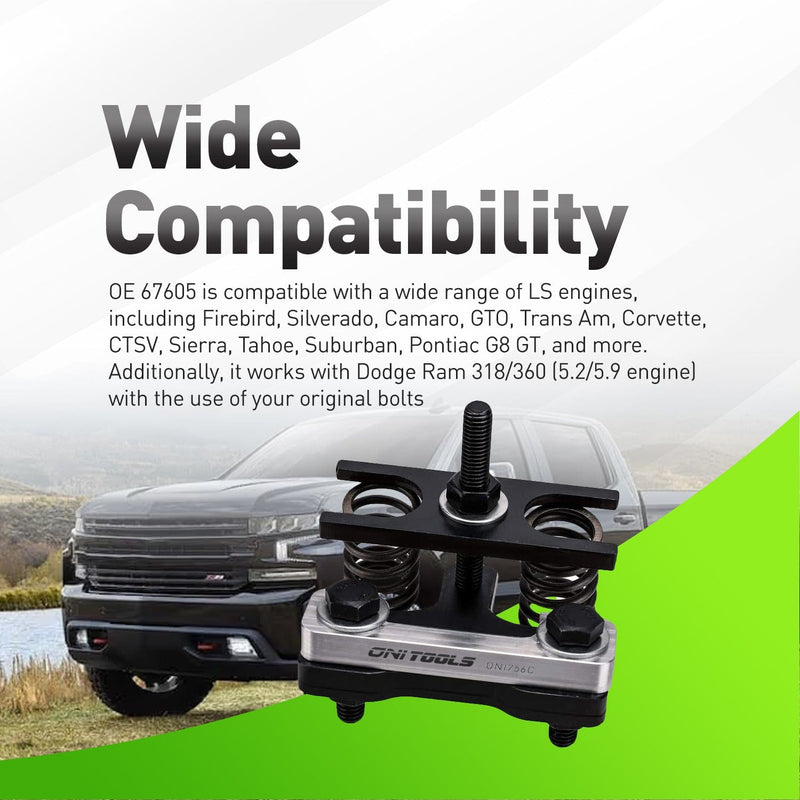 67605 LS Valve Spring Compressor For GM LS1-LS3 LS6 4.8–6.2L Engines In Camaro Corvette Silverado Sierra Tahoe Suburban CTS-V GTO Alt