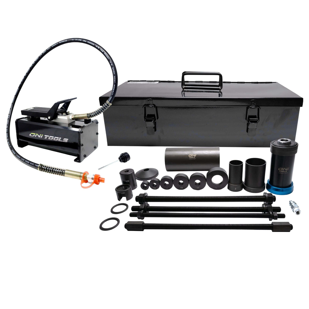 UNIVERSAL LEAF SPRING PIN & SUSPENSION BUSHING REMOVER & INSTALLER KIT W/  HYDRAULIC FOOT PUMP