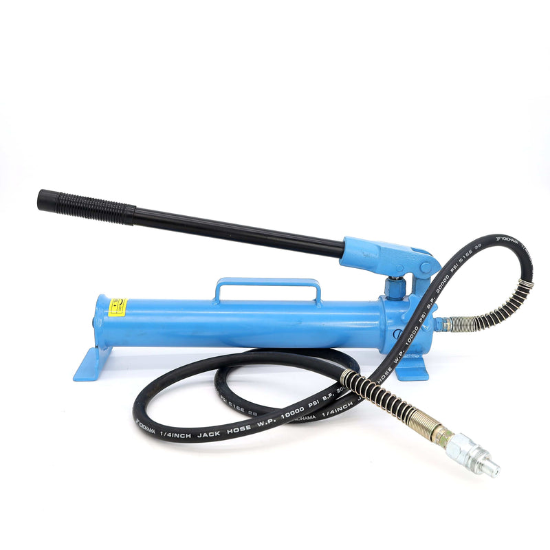 Hydraulic Hand Pump 10000 PSI Single-Speed with Hose & 3/8 Fitting Adapter